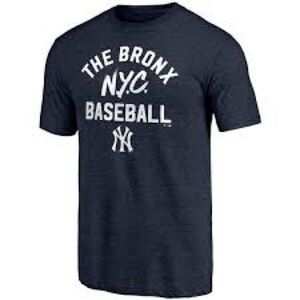 New York Yankees "The Bronx" Hometown Fire Tri-Blend Men's T-shirt Small Navy